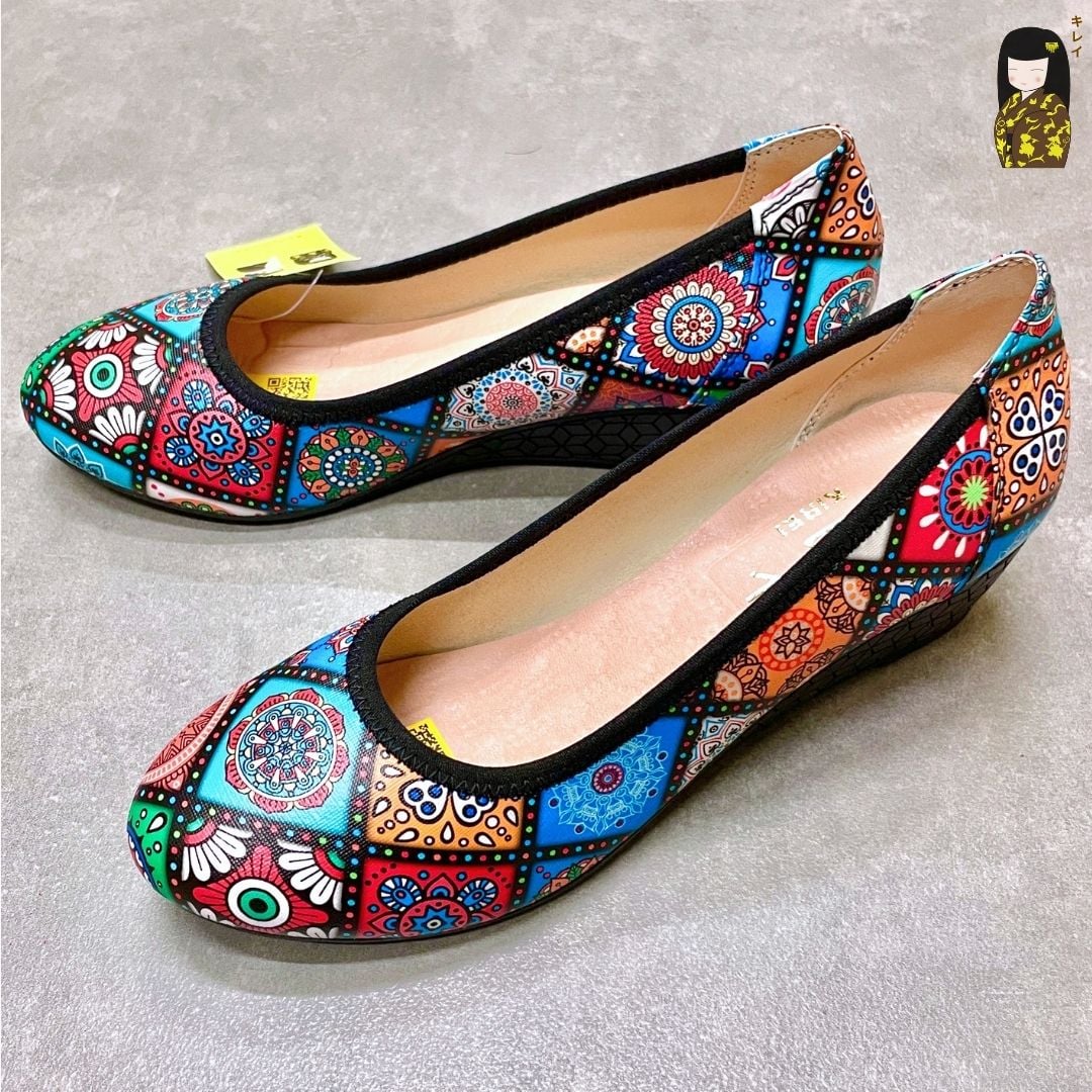  [Mới Về] Giày búp bê nữ công sở đế xuồng Kirei Biteki Boho HH22 màu Nâu Amber 