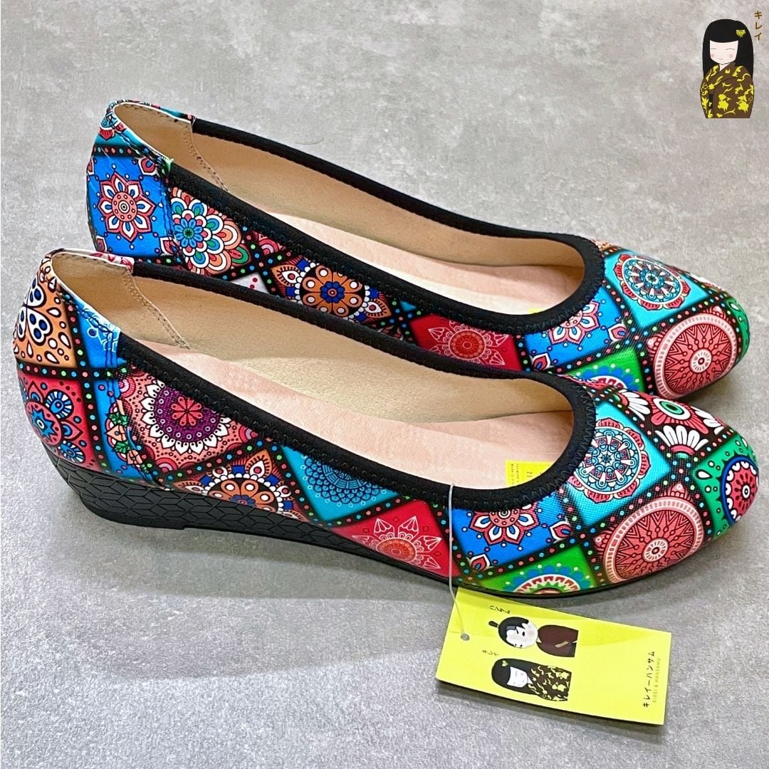  [Mới Về] Giày búp bê nữ công sở đế xuồng Kirei Biteki Boho HH22 màu Nâu Amber 