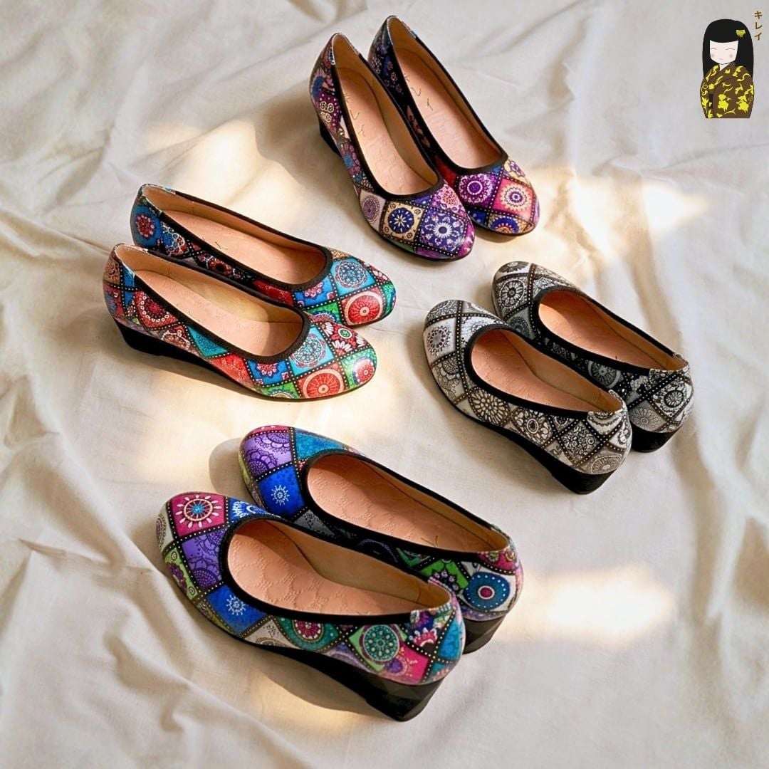  [Mới Về] Giày búp bê nữ công sở đế xuồng Kirei Biteki Boho HH22 màu Nâu Amber 