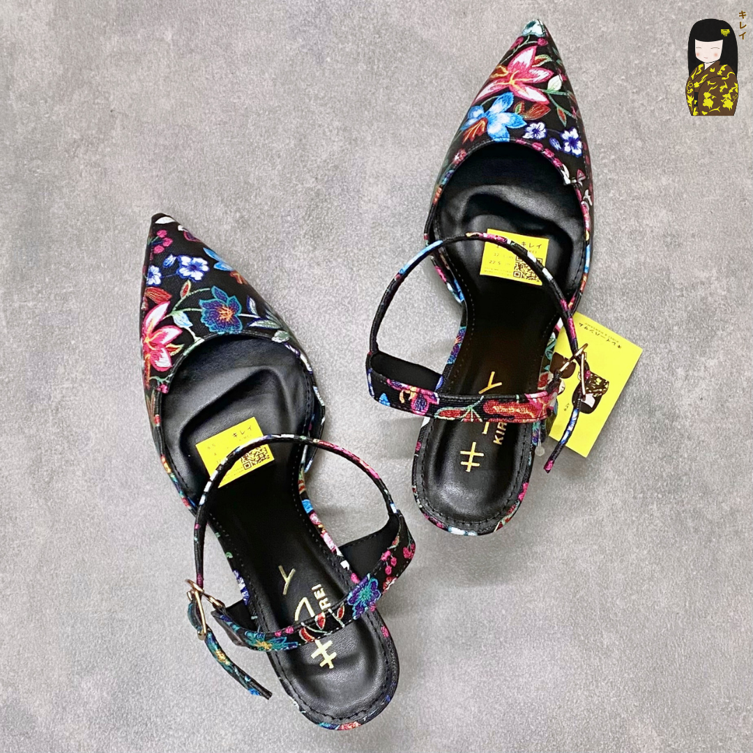  [Mới Về] Giày slingback nữ công sở Kirei Biteki HH27 màu đen 