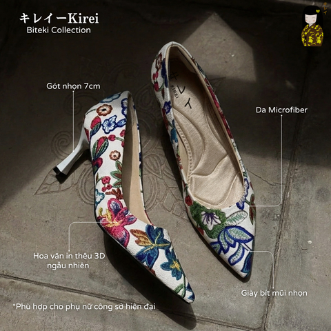 Giày cao gót nữ Kirei Biteki CP02 màu Trắng - Kitten heel công sở