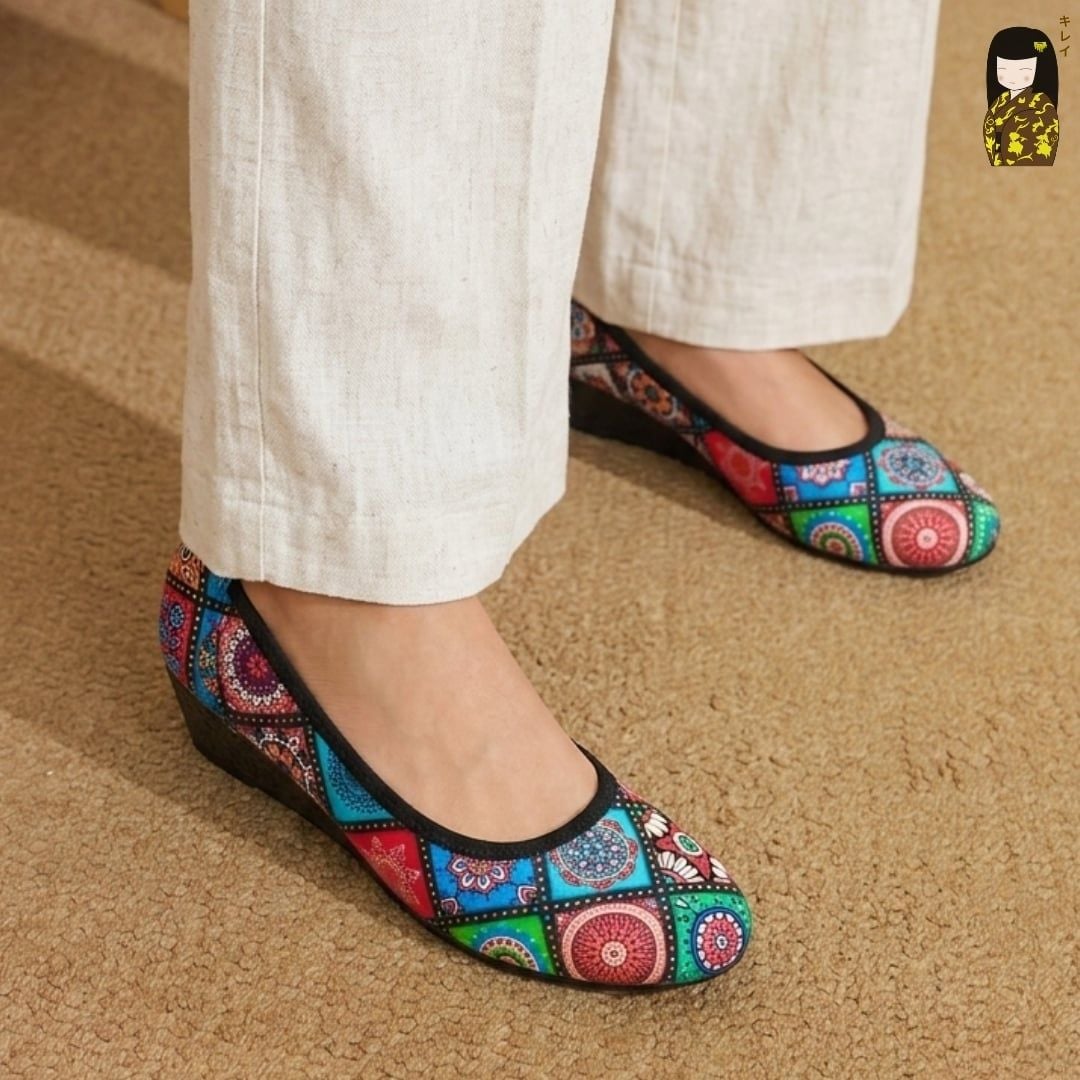  [Mới Về] Giày búp bê nữ công sở đế xuồng Kirei Biteki Boho HH22 màu Nâu Amber 