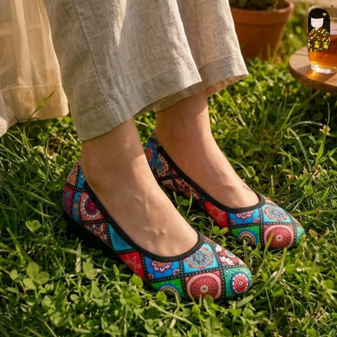  [Mới Về] Giày búp bê nữ công sở đế xuồng Kirei Biteki Boho HH22 màu Nâu Amber 
