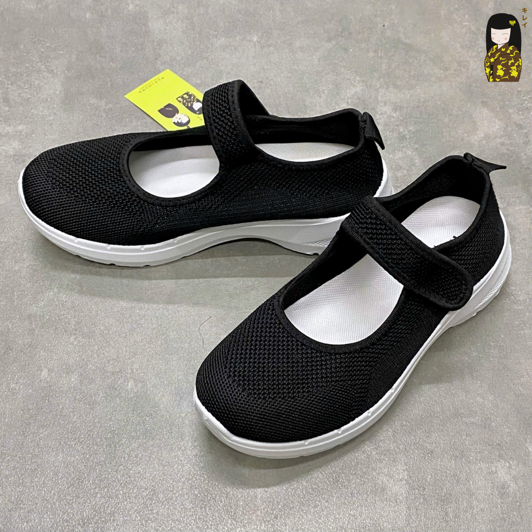  Giày búp bê nữ Kirei Nintai BG02 màu Đen - Slip On nữ đi bộ 