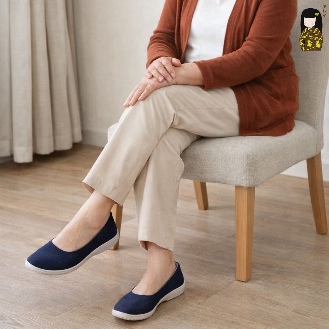  Giày búp bê thể thao nữ Kirei Nintai KH01 màu Xanh - Slip On nữ êm chân 