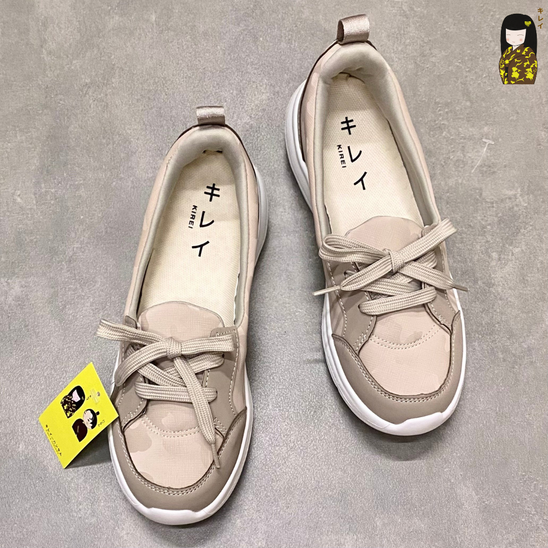  Giày đi bộ nữ Kirei Hime BG08 màu Be Camo 