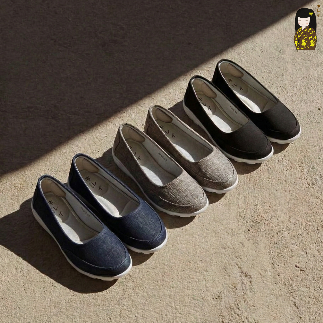  Giày búp bê thể thao nữ Kirei Nintai KH01 màu Đen - Slip On nữ êm chân 