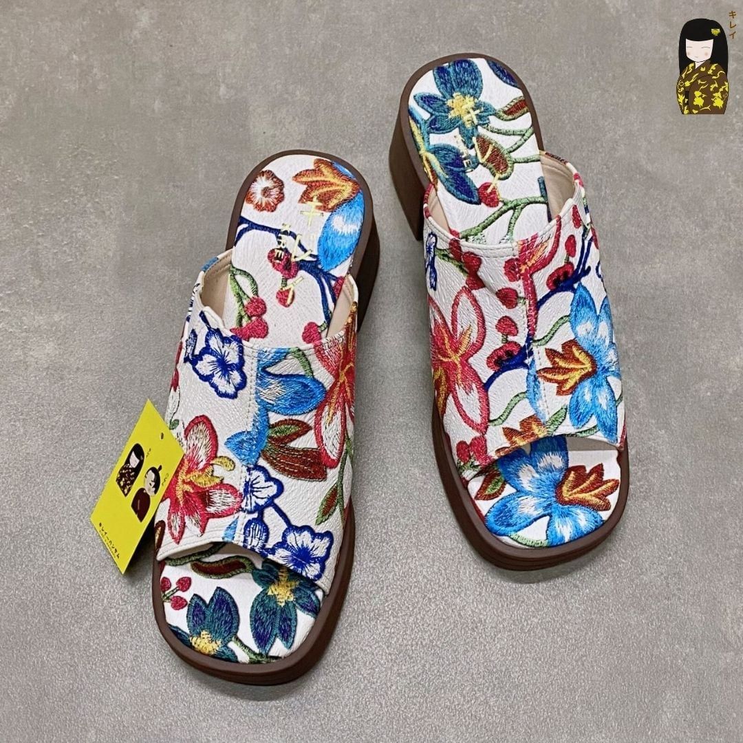  Dép cao gót nữ công sở Kirei Biteki CP11 màu Trắng - Block heel êm chân 