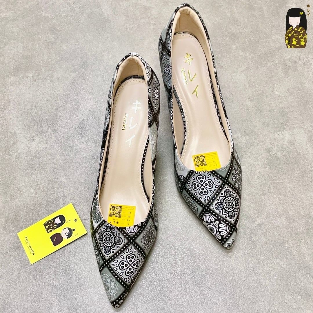  [Mới Về]Giày cao gót nữ công sở Kirei Biteki Boho HH19 màu Mono 
