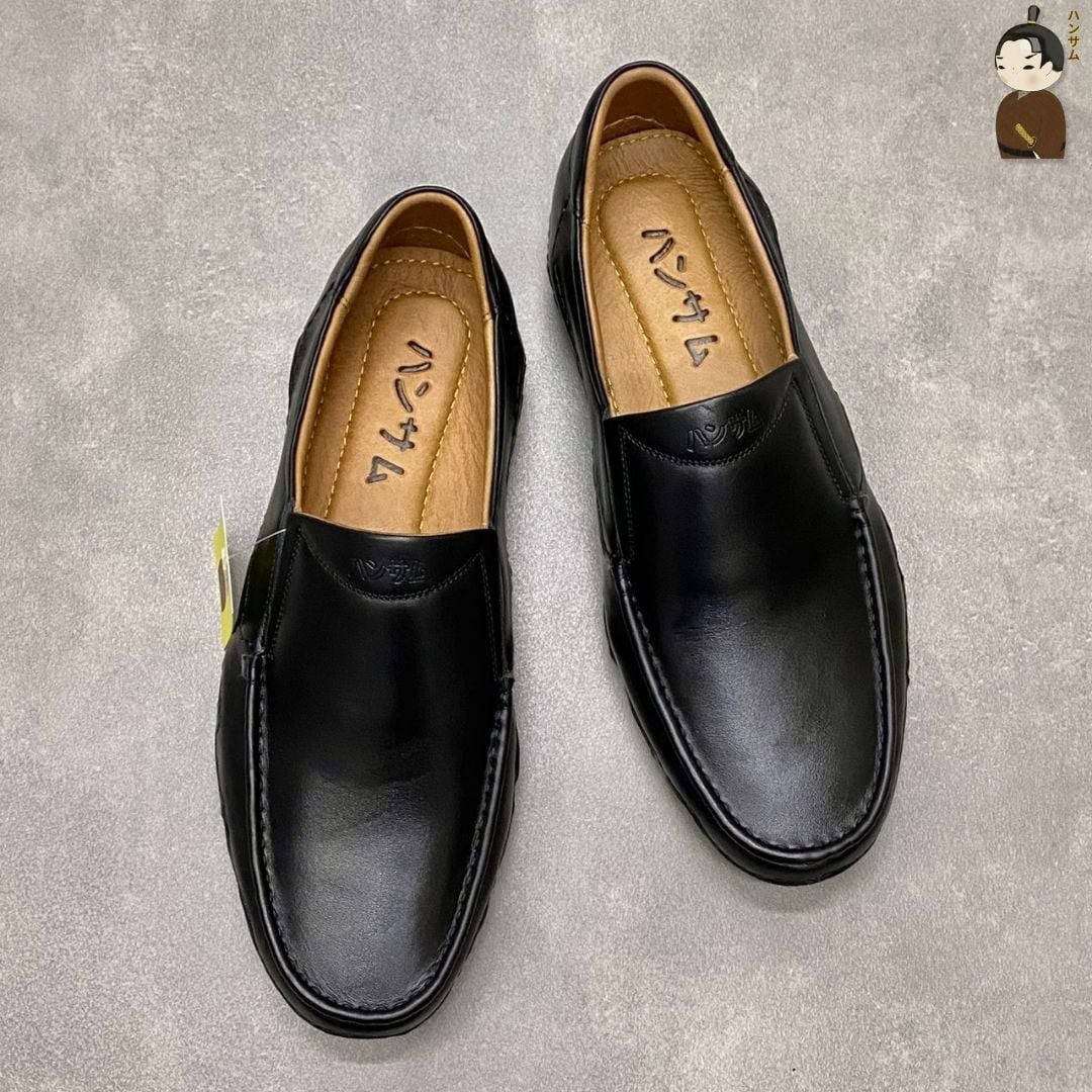  Giày lười Nam Hamsamu Kai DGD14 màu Đen - Loafer da bò siêu bền 
