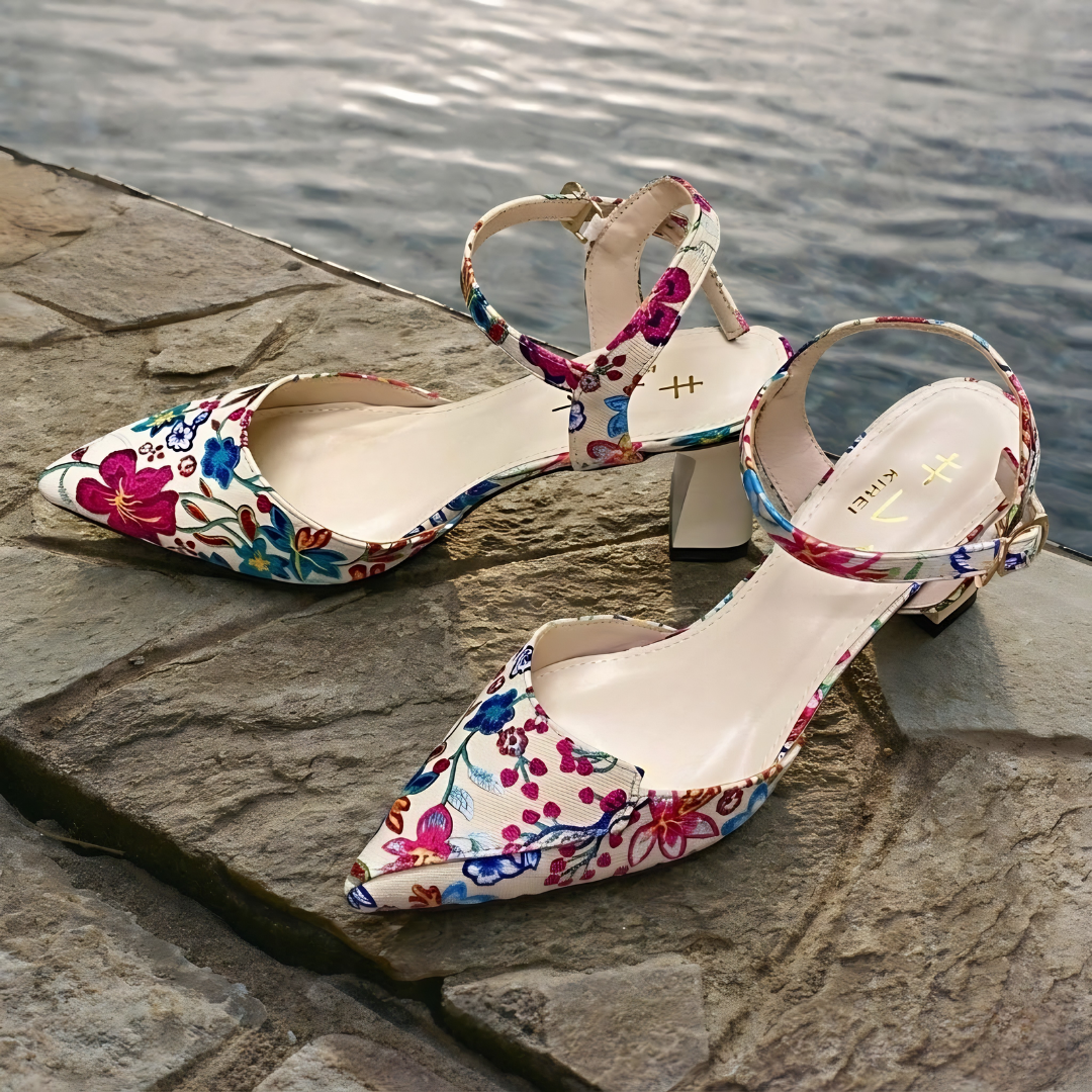  [Mới Về] Giày slingback nữ công sở Kirei Biteki HH27 màu kem 