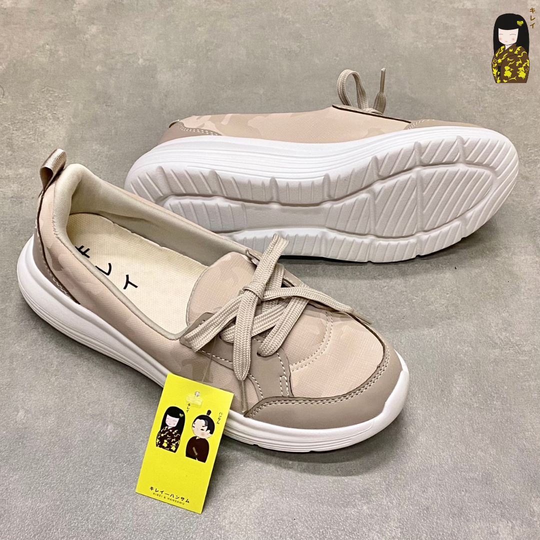  Giày đi bộ nữ Kirei Hime BG08 màu Be Camo 
