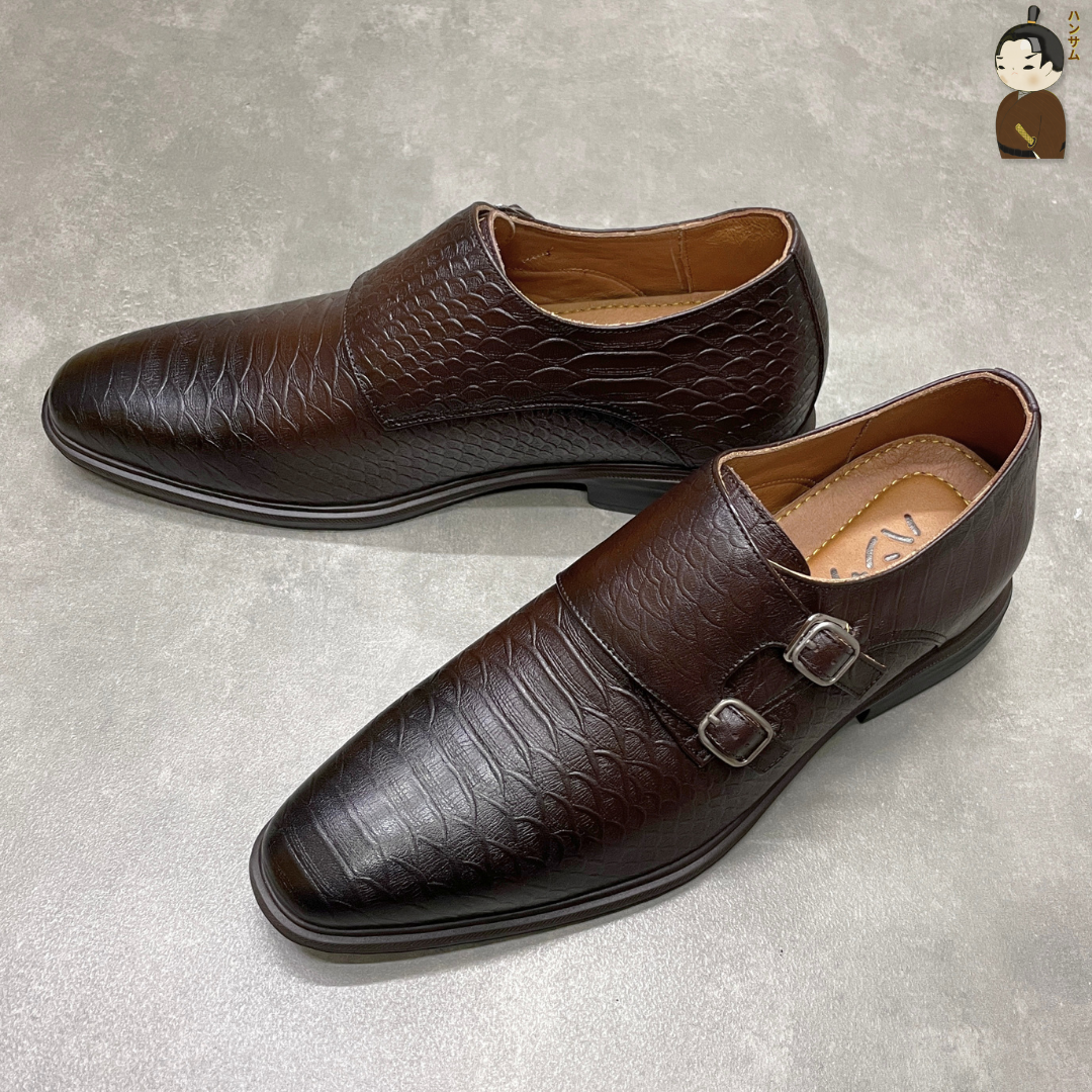  Giày lười tăng chiều cao nam Hansamu Shin DGD18 màu Nâu 