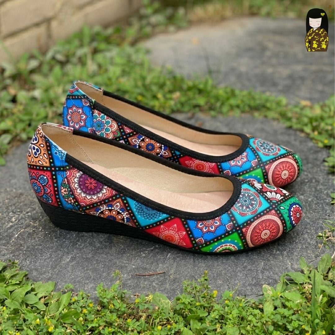  [Mới Về] Giày búp bê nữ công sở đế xuồng Kirei Biteki Boho HH22 màu Nâu Amber 