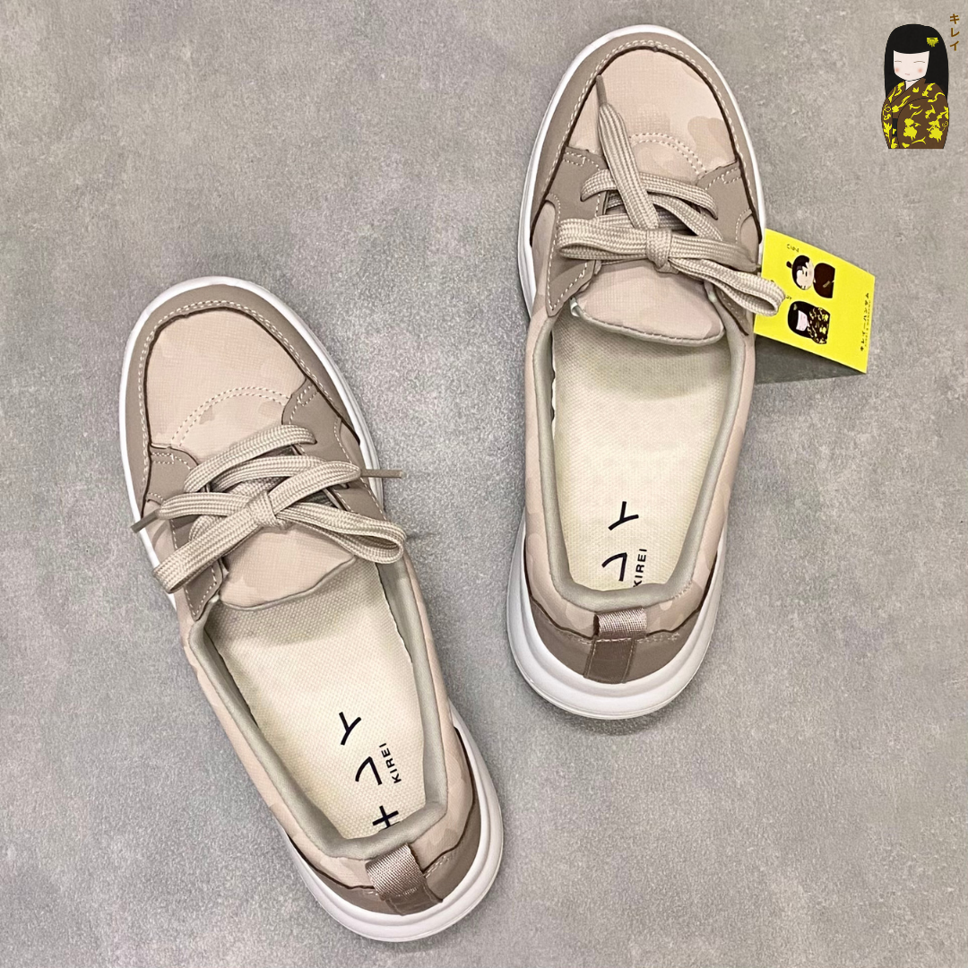  Giày đi bộ nữ Kirei Hime BG08 màu Be Camo 
