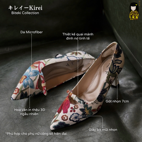 Giày cao gót nữ Kirei Biteki CP03 màu Trắng - Kitten heel công sở