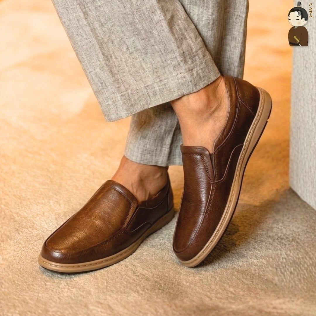  Giày lười Nam Hansamu Zen HA02 màu Nâu - Loafer công sở 