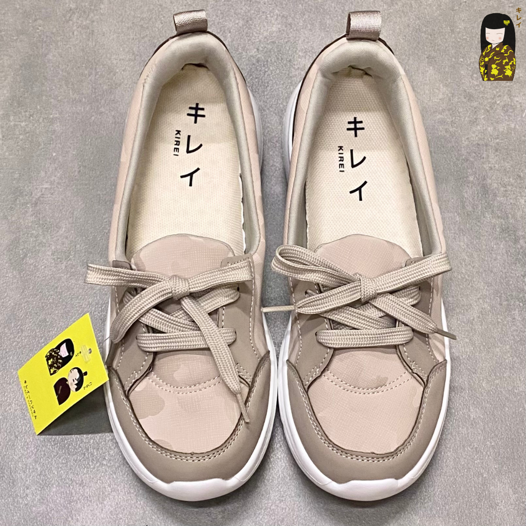  Giày đi bộ nữ Kirei Hime BG08 màu Be Camo 