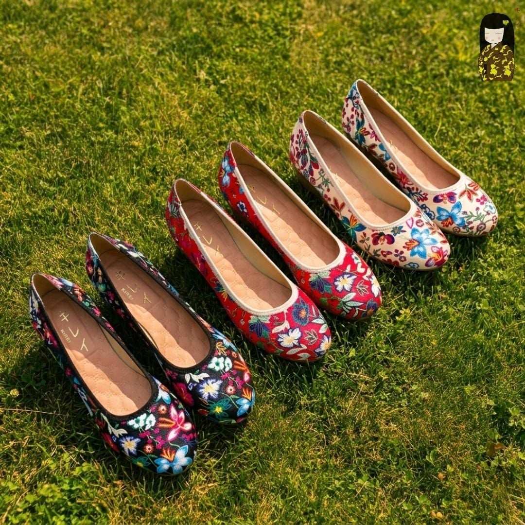  Giày đế xuồng nữ Kirei Biteki HI02 màu Đỏ - Công sở êm chân 
