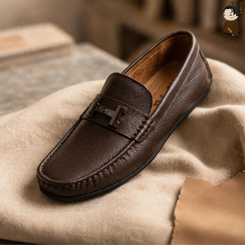 Giày lười Nam Hansamu Kai DGD24 màu Nâu - Penny loafer da bò siêu bền