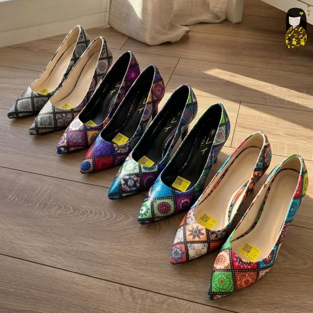  [Mới Về]Giày cao gót nữ công sở Kirei Biteki Boho HH19 màu Xanh Rêu Forest 