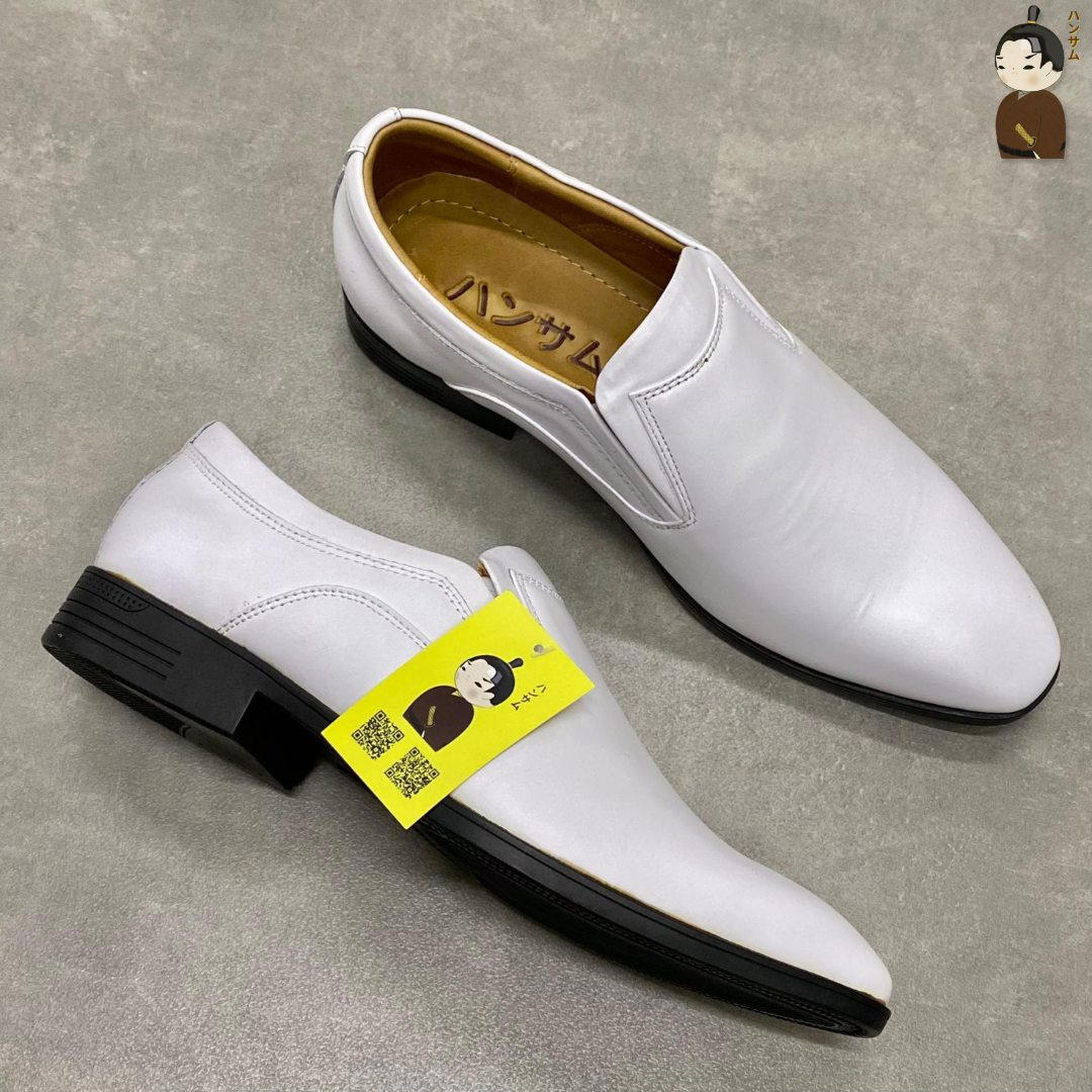  Giày tây Hansamu da trơn HI Trắng 