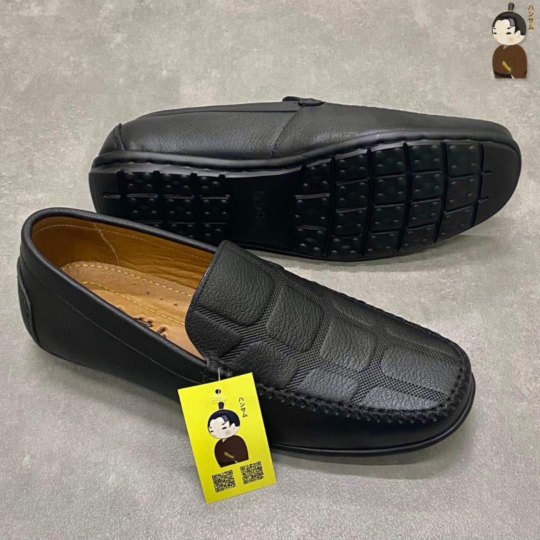  Giày lười Nam Hansamu Kai DGD09 màu Đen - Moccasin da bò siêu bền 