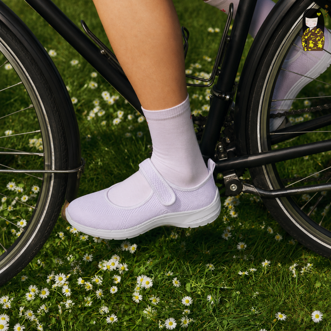  Giày búp bê nữ Kirei Nintai BG02 màu Trắng- Slip On nữ đi bộ 