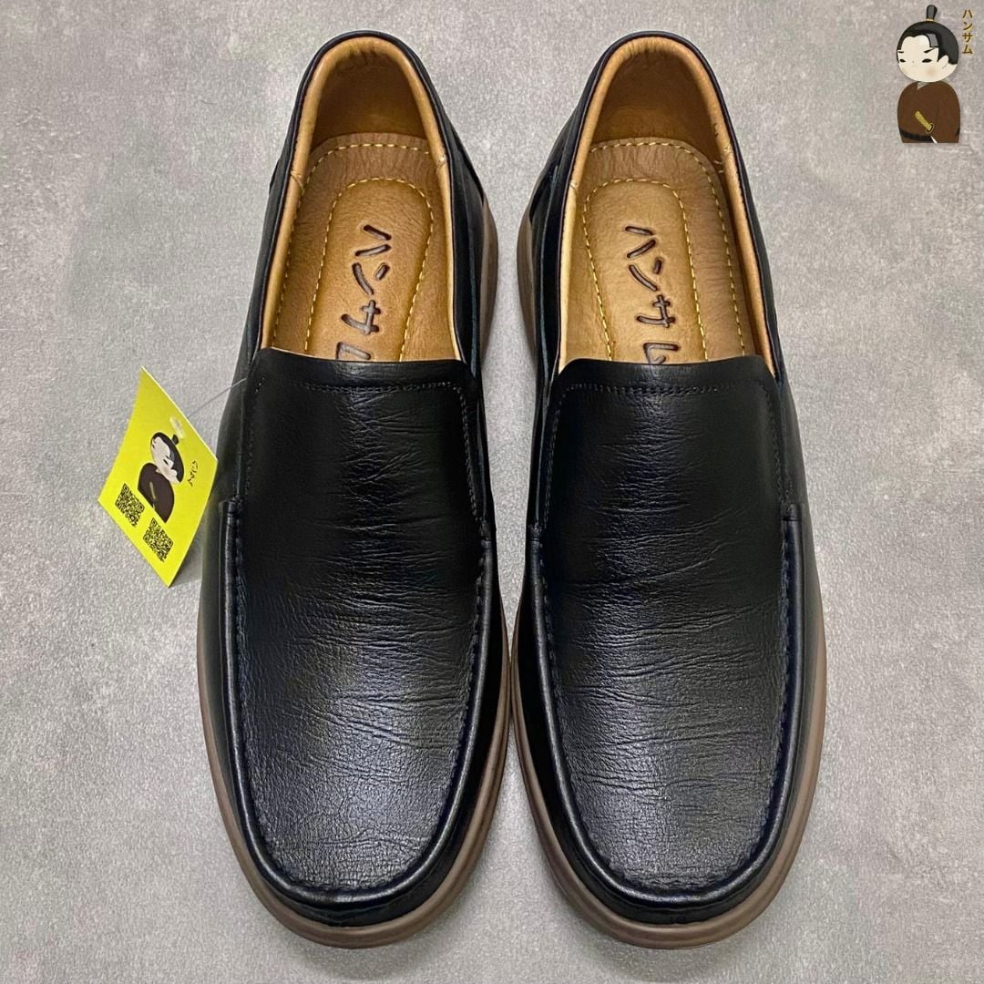  Giày Loafer Nam Công Sở Hansamu Zen DGD03 Đen - Da Bò, Đế Phylon Siêu Nhẹ 
