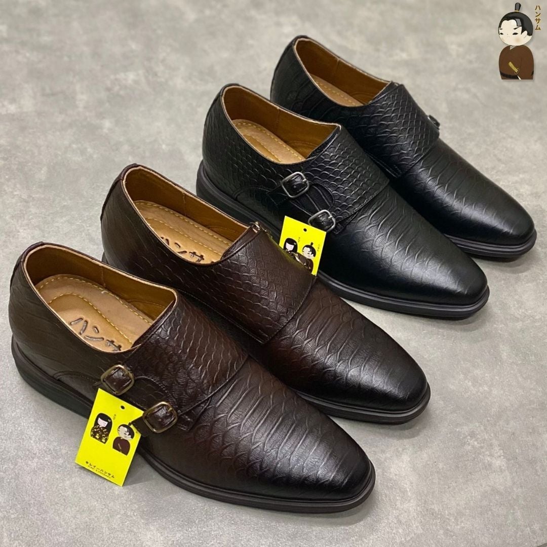  Giày lười tăng chiều cao nam Hansamu Shin DGD18 màu Nâu 