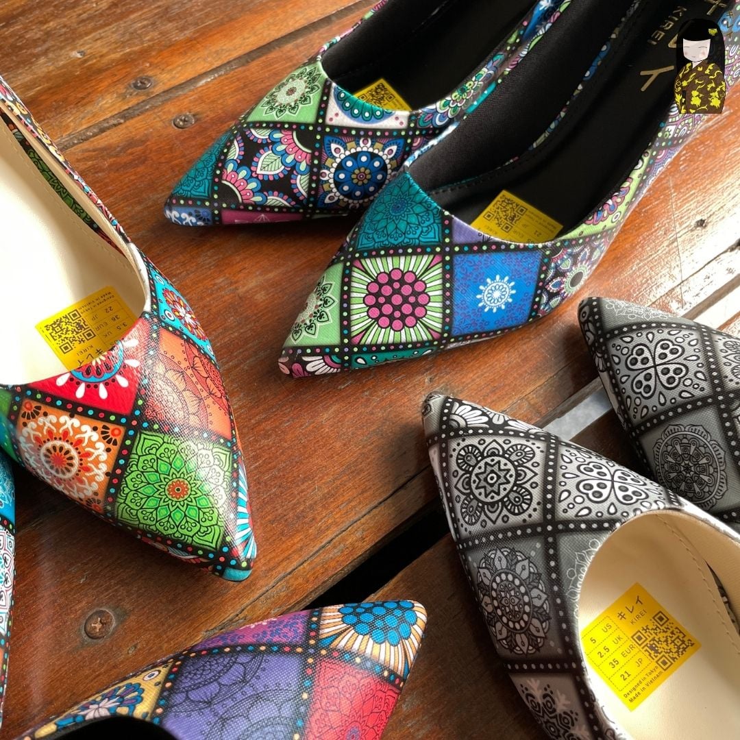  [Mới Về]Giày cao gót nữ công sở Kirei Biteki Boho HH19 màu Mono 