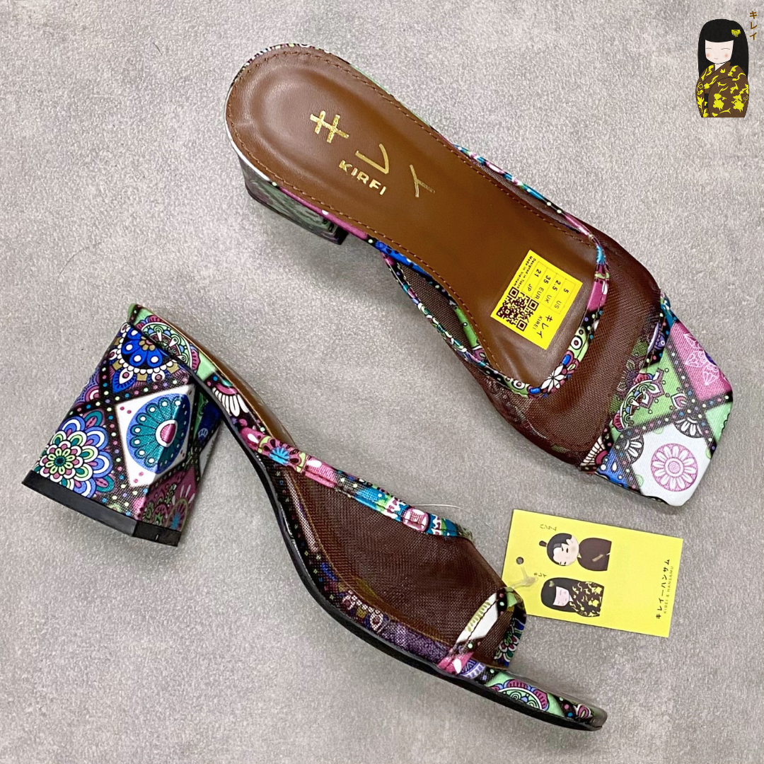  Kirei Biteki Boho - Office Block Heel HH10 Forest 