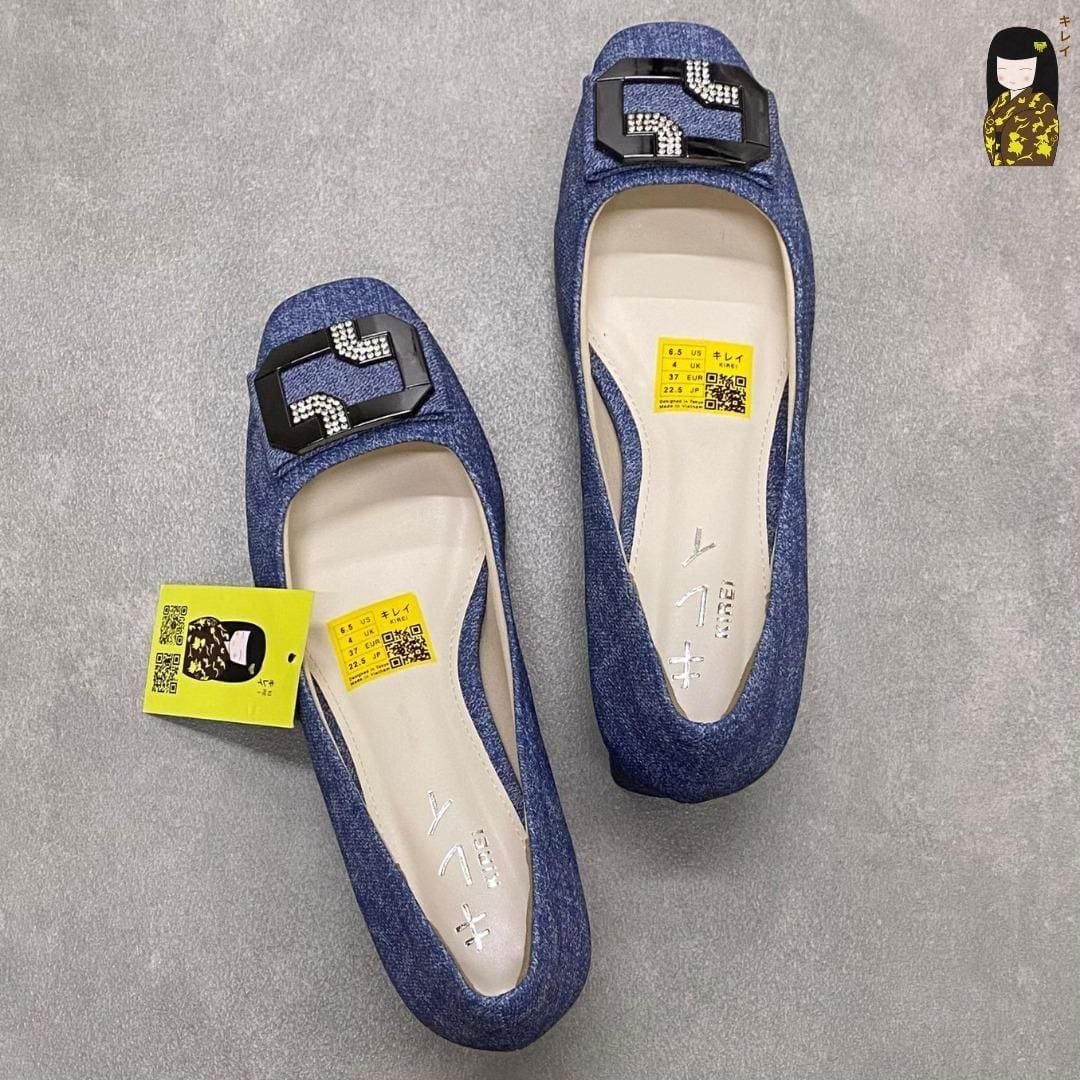  Giày Cao Gót Nữ Công Sở Kirei Kyōyō CP01 Jeans - Gót Vuông Êm Chân 