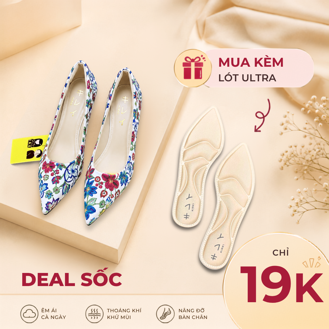  Giày cao gót nữ Kirei Biteki CP02 màu Trắng - Kitten heel công sở 