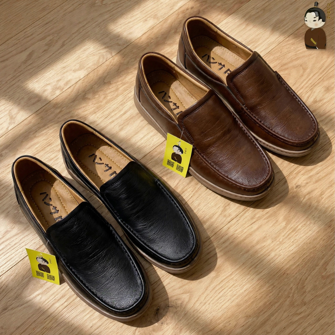  Giày Loafer Nam Công Sở Hansamu Zen DGD03 Nâu - Da Bò, Đế Phylon Siêu Nhẹ 