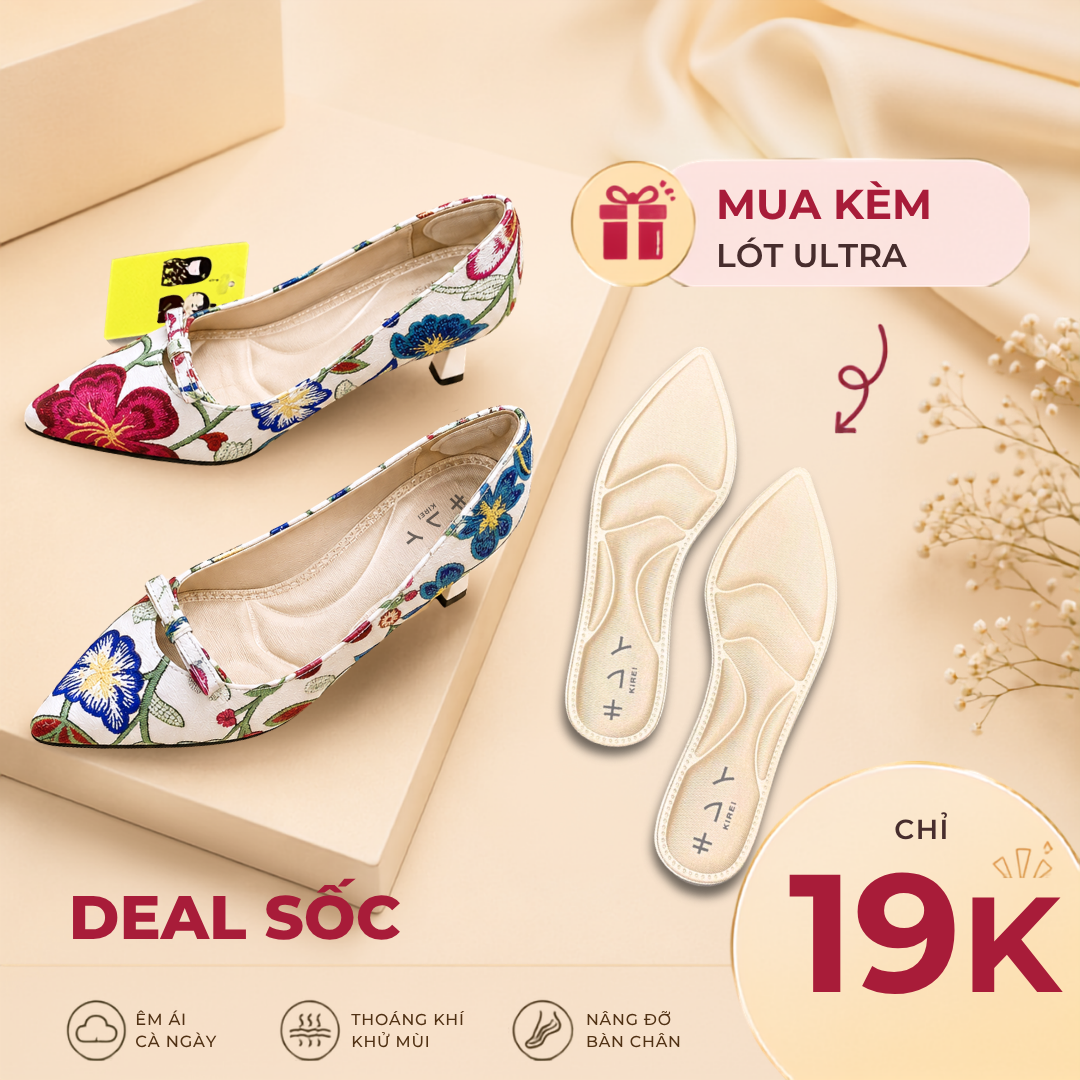  Giày cao gót nữ Kirei Biteki CP03 màu Trắng - Kitten heel công sở 