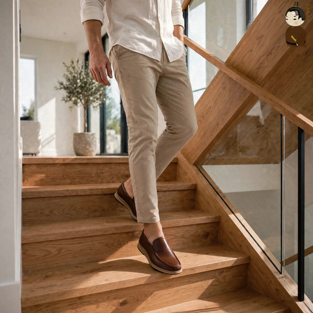  Giày Loafer Nam Công Sở Hansamu Zen DGD03 Nâu - Da Bò, Đế Phylon Siêu Nhẹ 