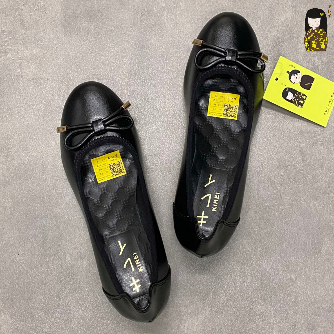  Giày Búp Bê Đế Xuồng 4cm Kirei Miyabi HI01 Black 