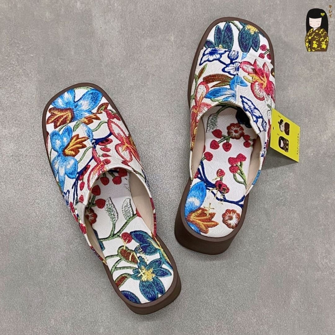  Dép cao gót nữ công sở Kirei Biteki CP11 màu Trắng - Block heel êm chân 