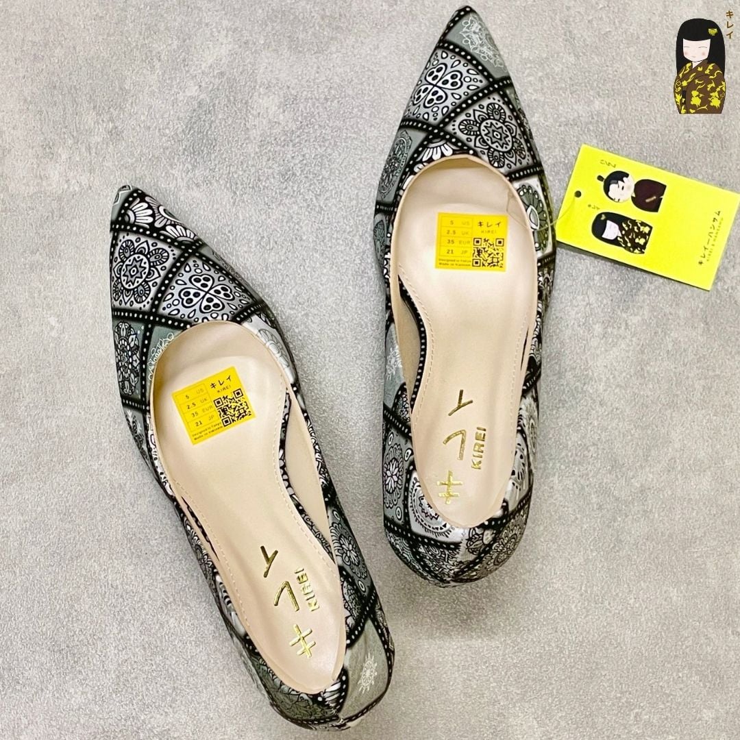  [Mới Về]Giày cao gót nữ công sở Kirei Biteki Boho HH19 màu Mono 