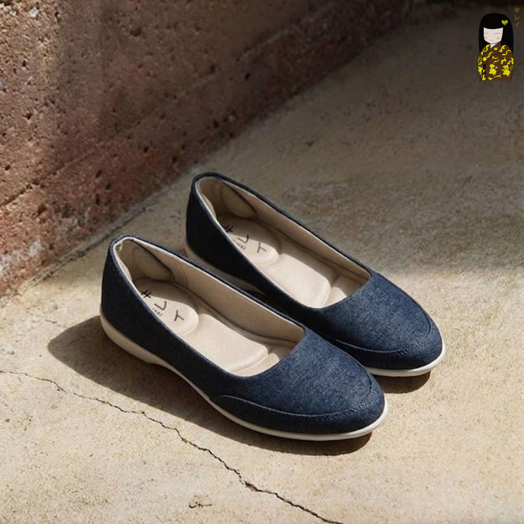  Giày búp bê thể thao nữ Kirei Nintai KH01 màu Xanh - Slip On nữ êm chân 