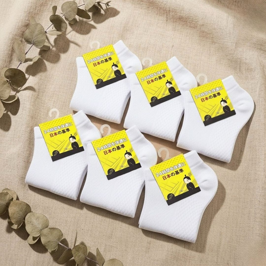  Combo 6 Đôi Vớ Daily Sock Bg14 White - Hansamu Shinobi 
