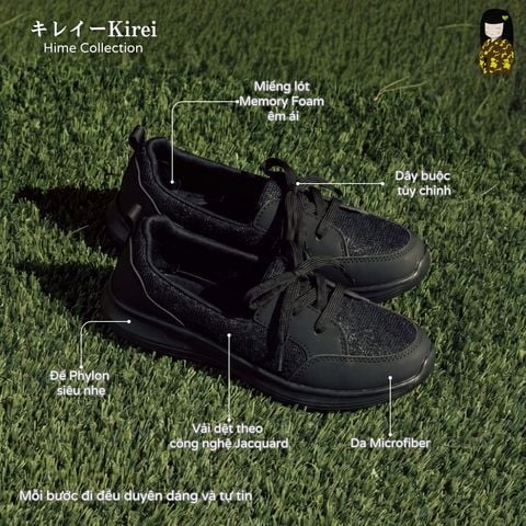 Giày đi bộ nữ Kirei Hime BG07 màu Đen