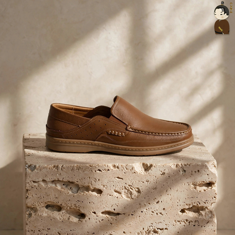 Giày lười Nam Hansamu Zen DGD05 màu Nâu - Loafer công sở