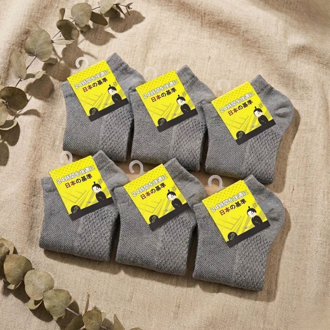  Combo 6 Đôi Vớ Daily Sock Bg14 D.Grey - Hansamu Shinobi 