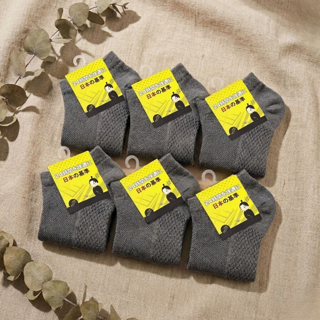  Combo 6 đôi vớ Hansamu Shinobi daily sock BG14 Iron Grey 