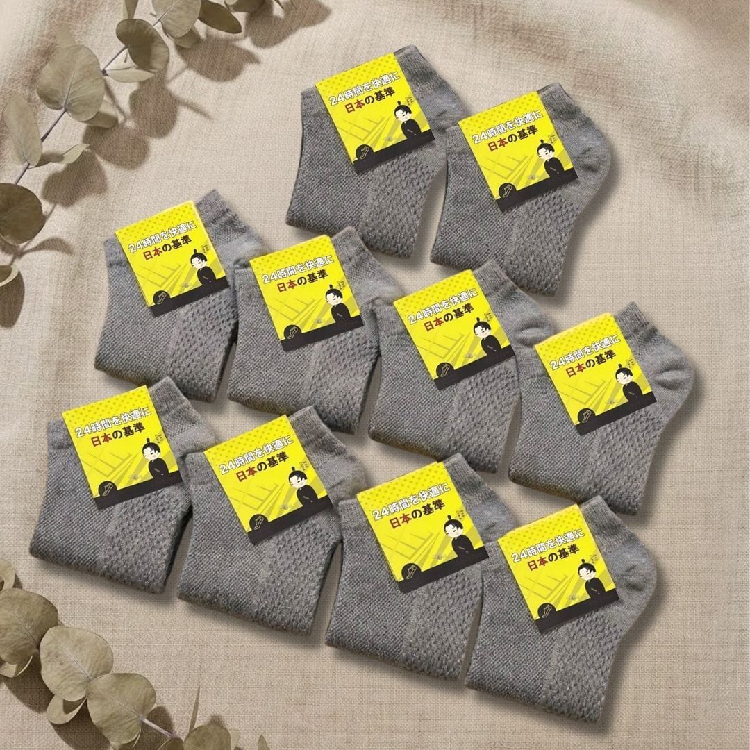  Combo 10 đôi vớ Hansamu Shinobi daily sock BG14 D.Grey 