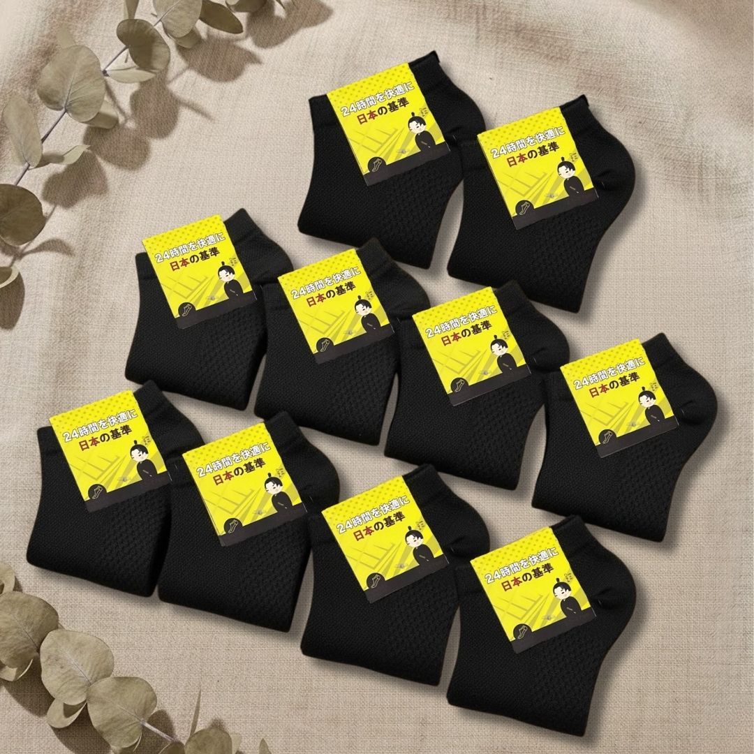  Combo 10 đôi vớ Hansamu Shinobi daily sock BG14 Black 