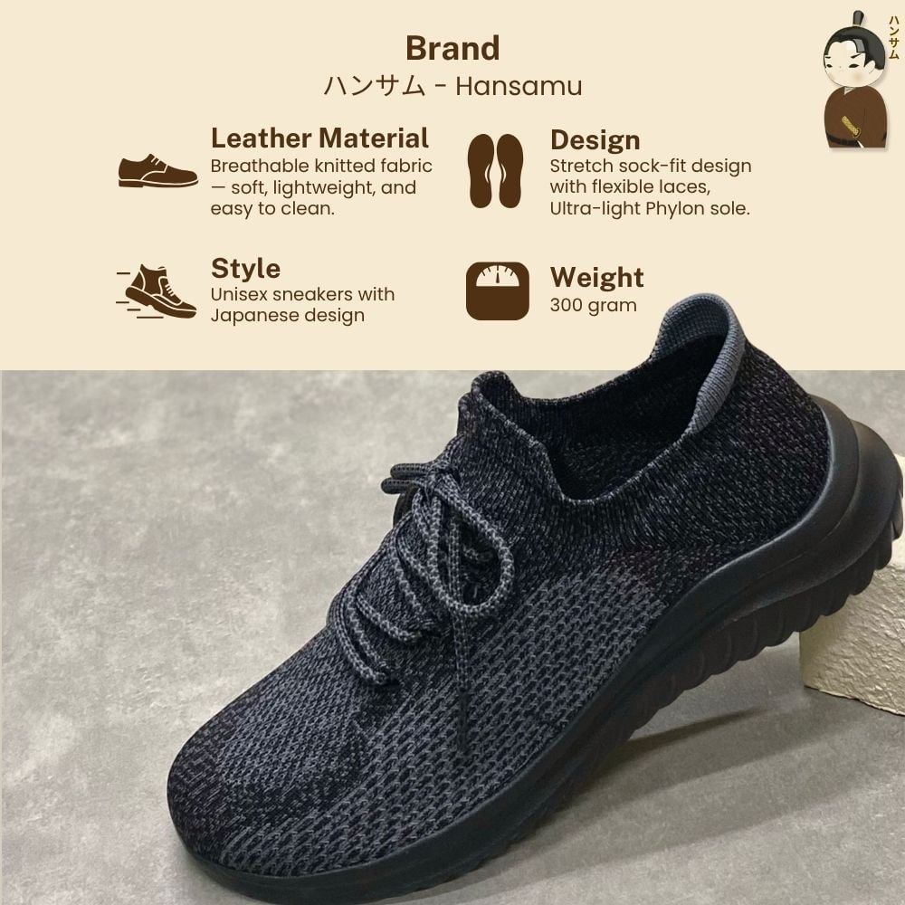  Hansamu Nin - Walk Sneakers BG04 D.Grey 