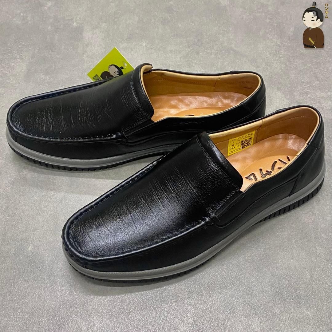  Giày lười nam Hansamu Rin LA01 màu Đen 